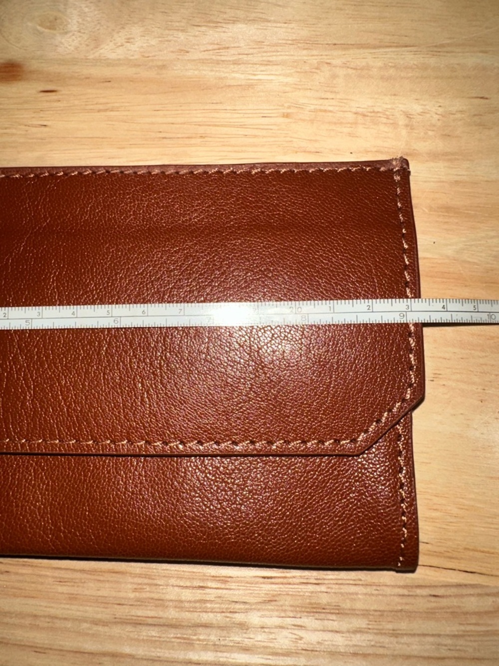 Classic Brown Leather Wristlet Clutch - Picture 5 of 7